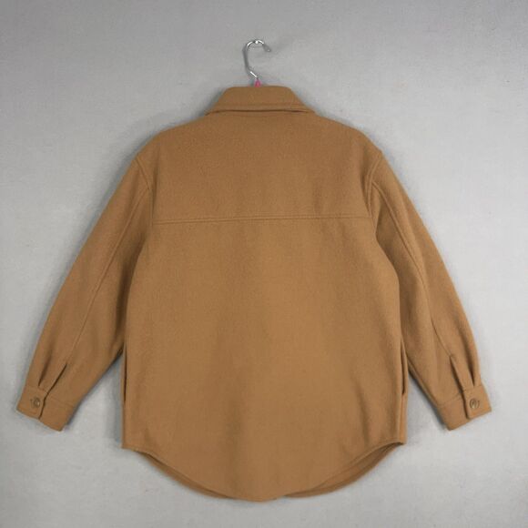 Joie Jacket Womens Large Camel Fleece Shirt Shacket Cozy Soft Minimal Neutral - Picture 7 of 15